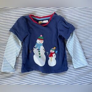 Boden Blue Snowman Shirt